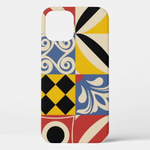 Retro pattern from bright simple geometric shapes  iPhone 12 case