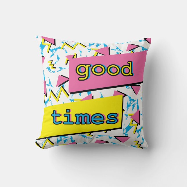 Retro Pattern Good Times Pillow (Front)