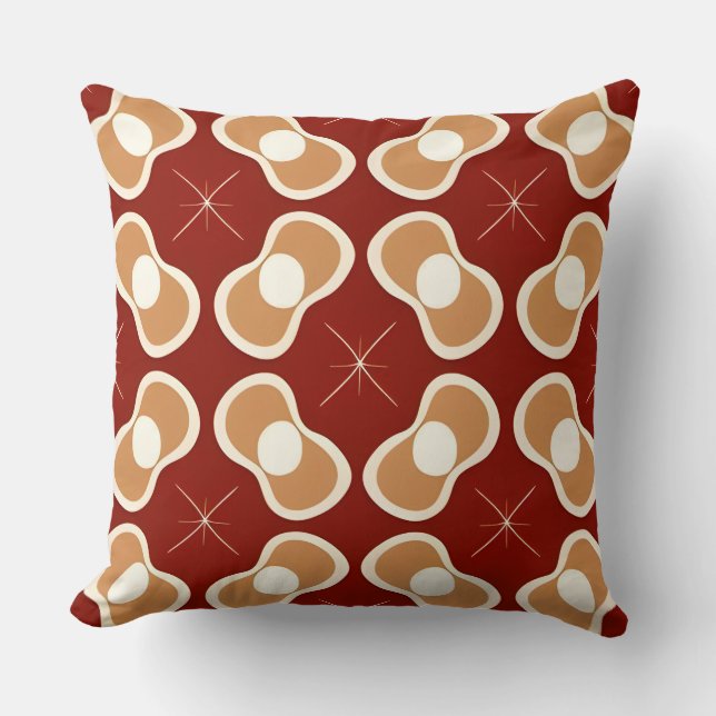 Retro Pattern in Earthy Tones with Abstract Cushion (Front)