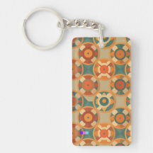 Retro Pattern Keychain with Vintage Charm