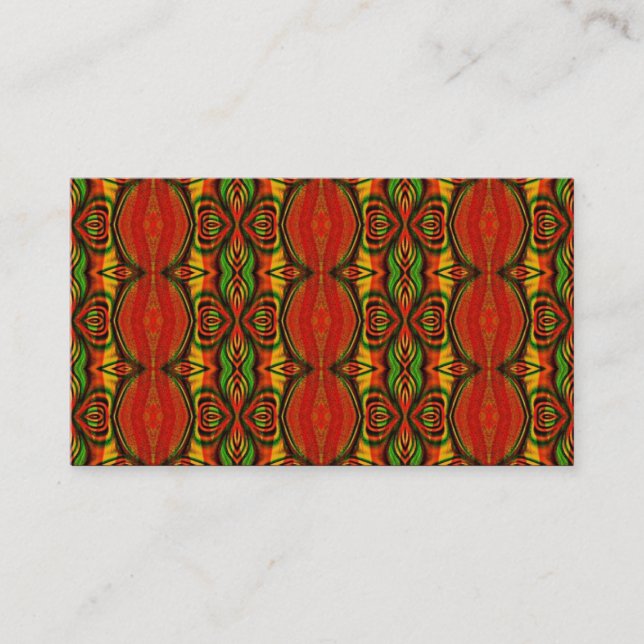 Retro Pattern, Mini Photo Business Card (Front)