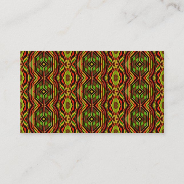 Retro Pattern, Mini Photo Business Card (Front)