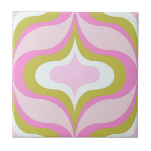 Retro Pattern Pink  Tile