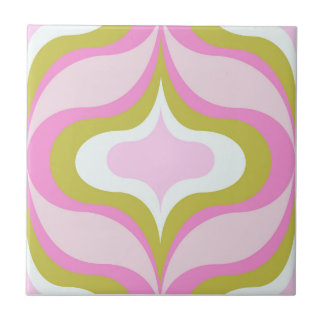 Retro Pattern Pink  Tile
