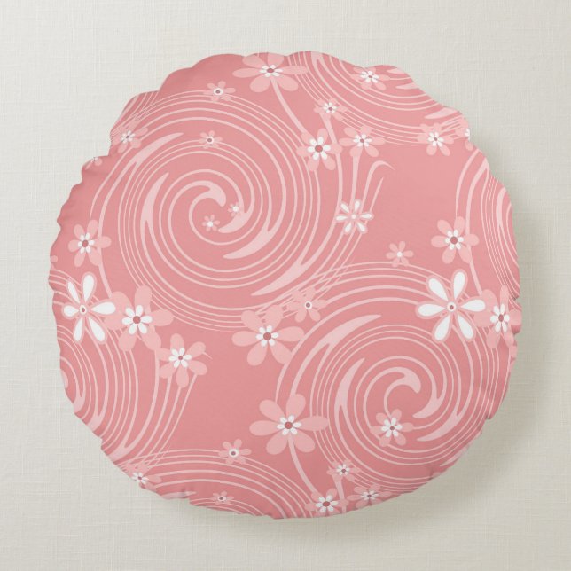 Retro pattern round cushion (Front)