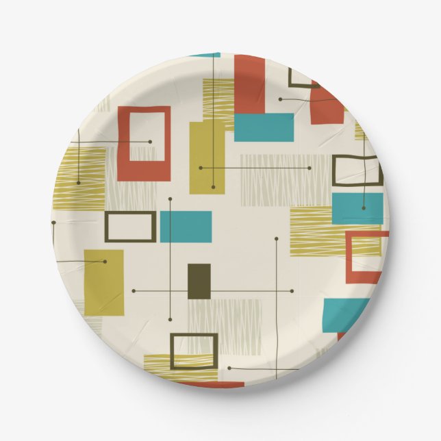 Retro Pattern Vintage Paper Plate (Front)