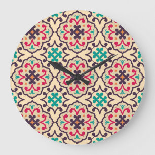Retro pattern: wallpaper, textile design large clock