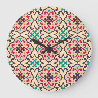Retro pattern: wallpaper, textile design large clock