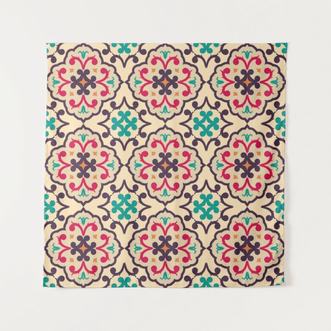 Retro pattern: wallpaper, textile design tapestry (Front)