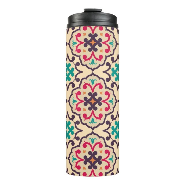 Retro pattern: wallpaper, textile design thermal tumbler (Front)