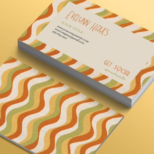 Retro Pattern Wavy Texture Business Card