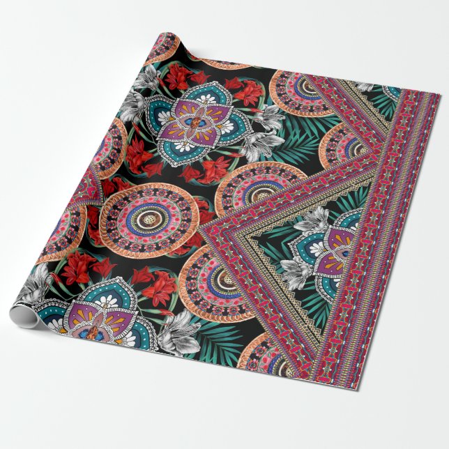 Retro Pattern Wrapping Paper (Unrolled)