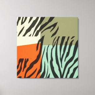 Retro Pattern Zebra Pop Art Wrapped Canvas