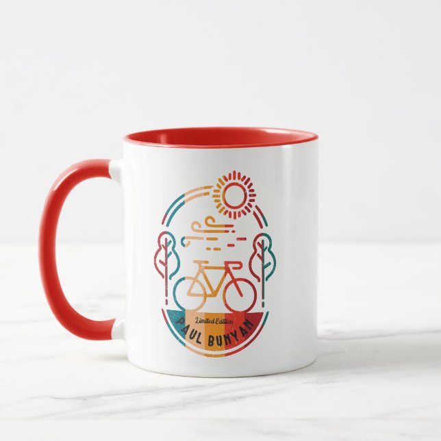 Retro Paul Bunyan Bike Trail Mug (Left)