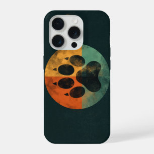 Retro Paw Print – Vintage Pet Lover Design iPhone 15 Pro Case