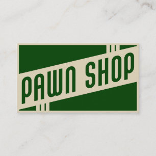 retro pawn shop business card
