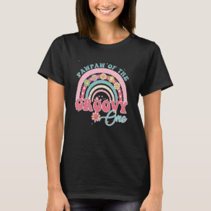 Retro Pawpaw Of Groovy One Matching Family 1st Bir T-Shirt