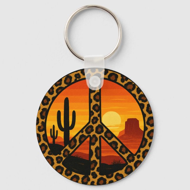 retro peace desert keychain (Front)