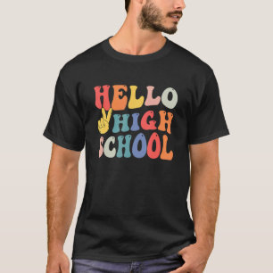 Retro Peace High School Teacher Student First Day  T-Shirt