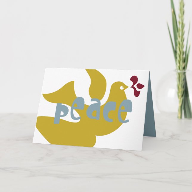 Retro Peace & Joy Dove Card (Front)