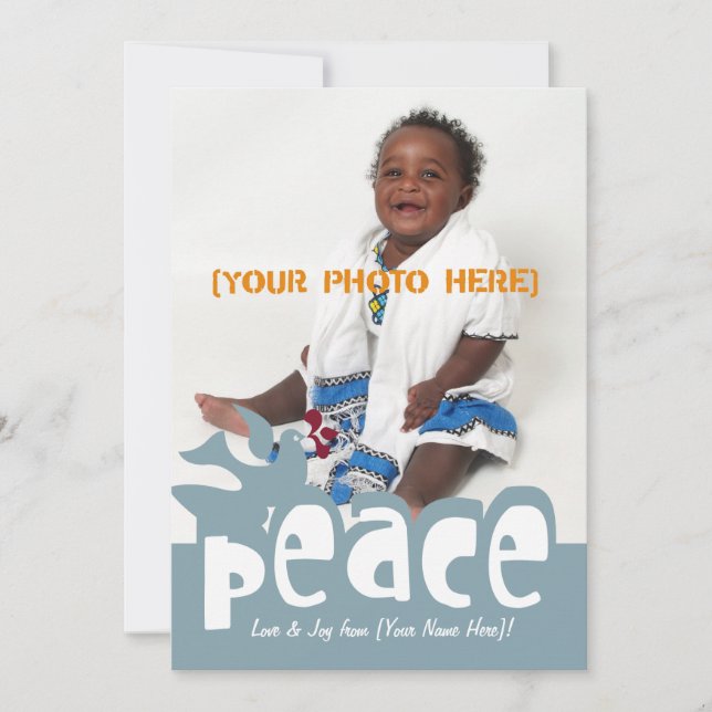 Retro Peace & Joy Greeting Card (Front)