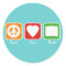 Retro Peace, Love, Books Stickers (Dark)