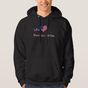 Retro Peace Love Cabo Verde Flag Map American Hoodie