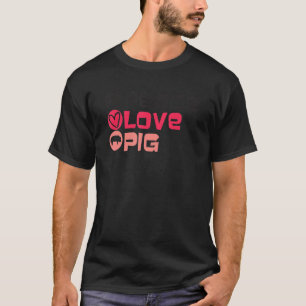 Retro Peace Love Pig For Men Women, Farm Animal, F T-Shirt