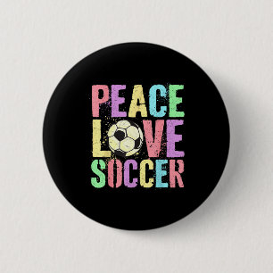 Retro Peace Love Soccer Score Club Mom Game 6 Cm Round Badge