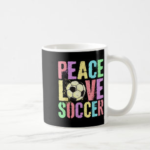 Retro Peace Love Soccer Score Club Mom Game  Coffee Mug