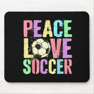 Retro Peace Love Soccer Score Club Mom Game Mouse Mat