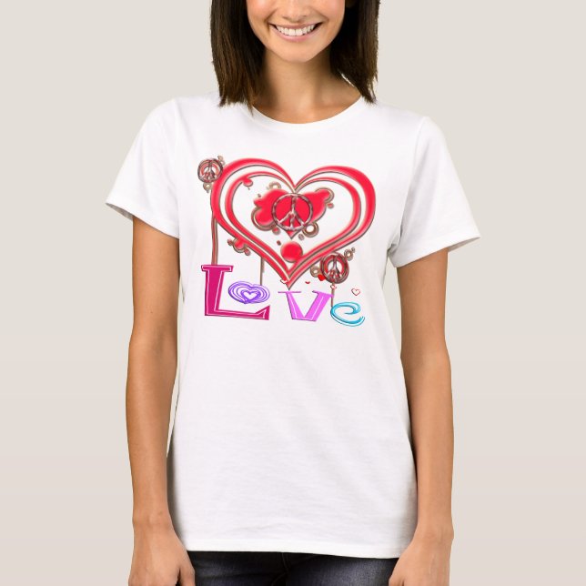 Retro Peace & Love T-Shirt (Front)