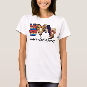 Retro Peace Love Texas Cowboy Boots Western Countr T-Shirt