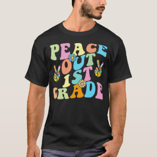 Retro Peace Out 1st Grade T-Shirt