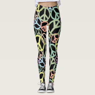 Retro Peace Sign Colourful Leggings
