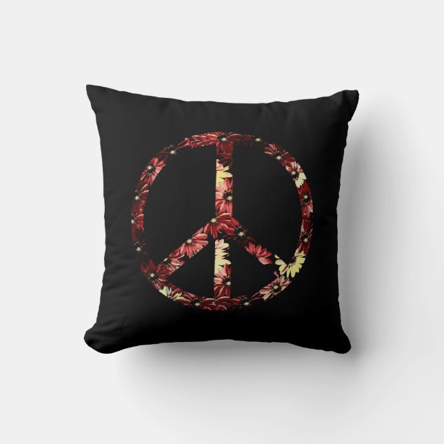 Retro Peace Sign Cushion (Front)