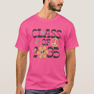 Retro Peace Sign Daisy Vibes Vintage Groovy Class T-Shirt