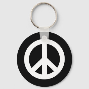 Retro Peace Sign Key Ring