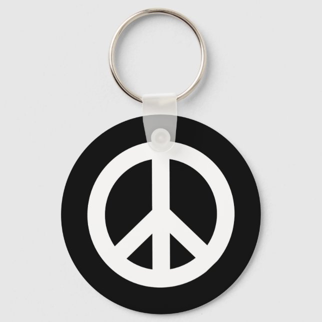 Retro Peace Sign Key Ring (Front)