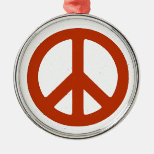 retro peace sign metal tree decoration