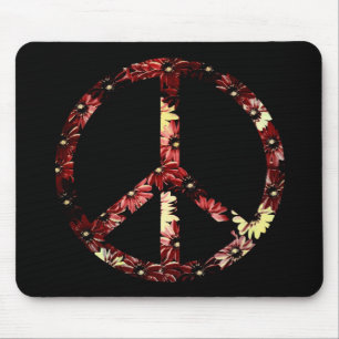 Retro Peace Sign Mouse Mat