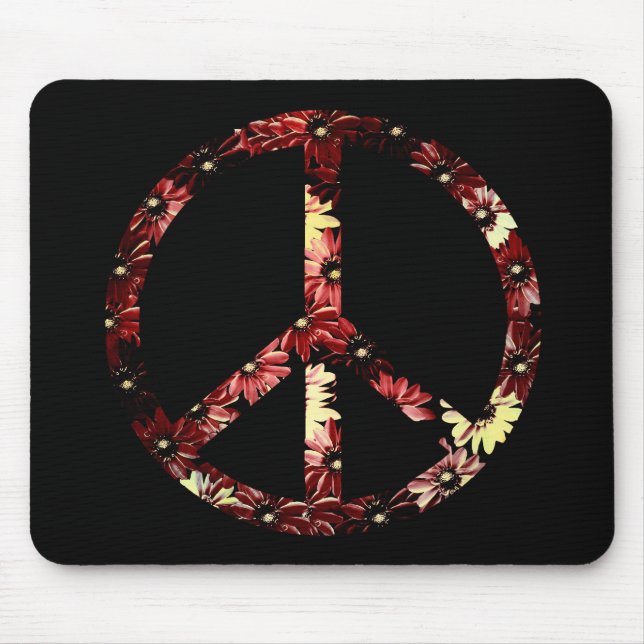 Retro Peace Sign Mouse Mat (Front)