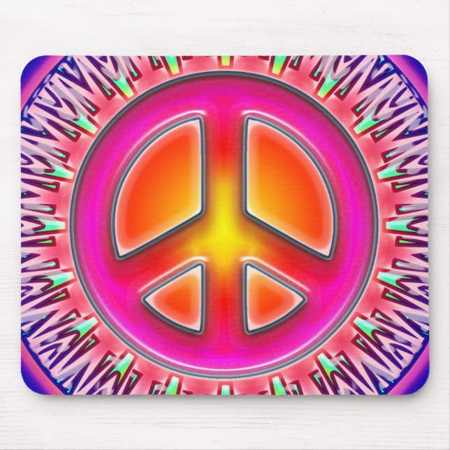 RETRO PEACE SIGN ORNAMENT MOUSE MAT (Front)