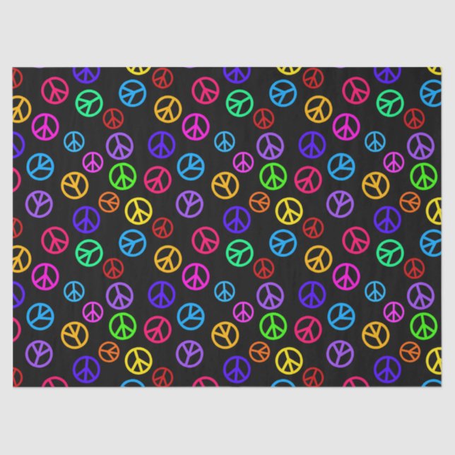 Retro Peace Sign Pattern Tissue Paper (Front)