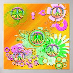 Retro Peace Sign Poster