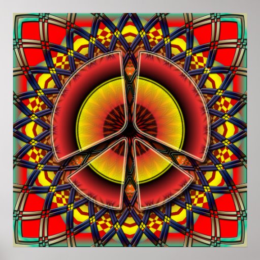 RETRO PEACE SIGN POSTER PRINT | Zazzle