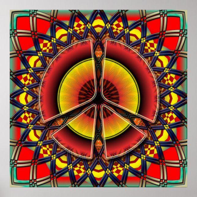 RETRO PEACE SIGN POSTER PRINT (Front)
