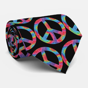 Retro Peace Sign - Rainbow Hippy Hippie Design Tie