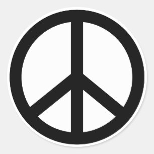 Retro Peace Sign  Round Sticker