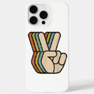 Retro Peace Sign V Fingers Vintage 60s 70s 80s Coo iPhone 16 Pro Max Case